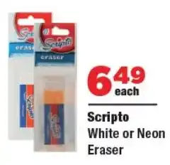 OK Foods Scripto White or Neon Eraser offer
