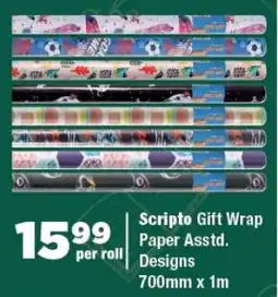 OK Foods Scripto Gift Wrap Paper Asstd. Designs offer