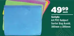 OK Foods Scripto A4 PVC Subject Sorter Bag offer