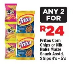 OK Foods Fritos Corn Chips or Nik Naks Maize Snack Strips offer