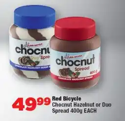 OK Foods Red Bicycle Chocnut Hazelnut or Duo Spread offer