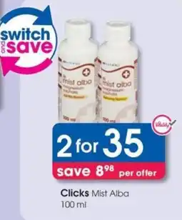 Clicks Clicks Mist Alba offer