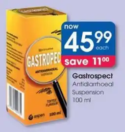 Clicks Gastrospect Antidiarrhoeal Suspension offer