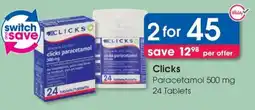 Clicks Clicks Paracetamol 500 mg offer