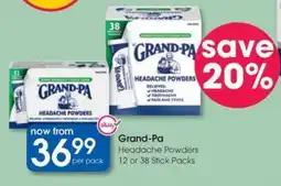 Clicks Grand-Pa Headache Powders or Stick Packs offer