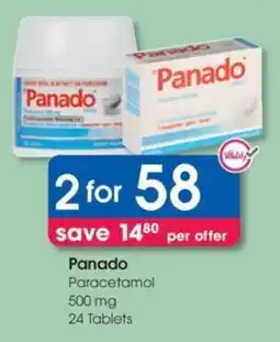 Clicks Panado Paracetamol 500 mg offer