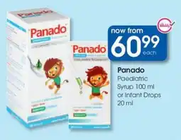 Clicks Panado Paediatric Syrup or Infant Drops offer