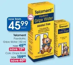 Clicks Telament Paediatric Gripe Water offer