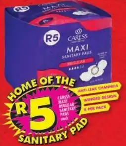 Shoprite Caress maxi regular sanitary pads offer