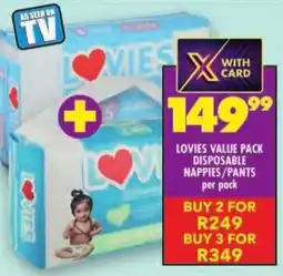Shoprite Lovies value pack disposable nappies/ pants offer
