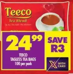Shoprite Teeco tagless tea bags offer