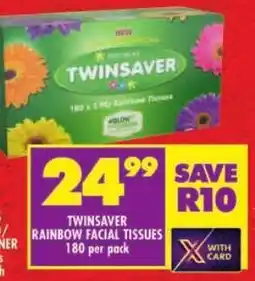 Shoprite Twinsaver rainbow facial tissues offer