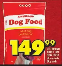 Shoprite Ritebrand adult dry dog food offer