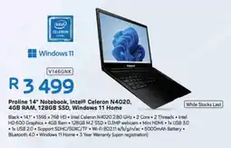 Computer Mania Proline 14" Notebook, Intel Celeron N4020, 4GB RAM, 128GB SSD, Windows 11 Home offer