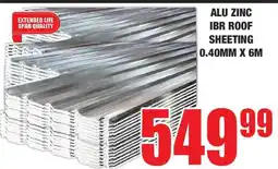Boxer ALU ZINC IBR ROOF SHEETING 0.40MM X 6M offer