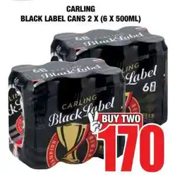Boxer CARLING BLACK LABEL CANS 2 X (6 X 500ML) offer