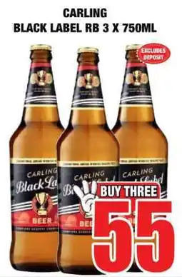 Boxer CARLING Black Label RB 3 x 750ml offer