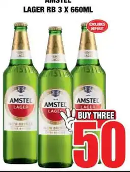 Boxer AMSTEL LAGER RB 3 X 660ML offer