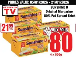 Boxer SUNSHINE D Original Margarine 80% Fat Spread Brick offer