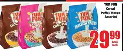 Boxer YUM FUN Cereal Puffs / Hoops Assorted offer