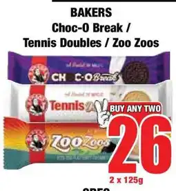 Boxer BAKERS Choc-O Break / Tennis Doubles / Zoo Zoos offer