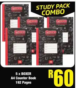 Boxer 5 x BOXER A4 Counter Book 192 Pages offer