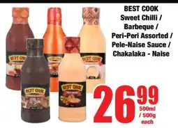 Boxer BEST COOK Sweet Chilli / Barbeque / Peri-Peri Assorted / Pele-Naise Sauce / Chakalaka-Naise offer