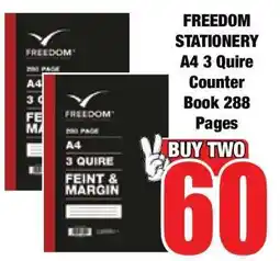 Boxer FREEDOM STATIONERY A4 3 Quire Counter Book 288 Pages offer