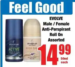 Boxer EVOLVE Male / Female Anti-Perspirant Roll On Assorted offer
