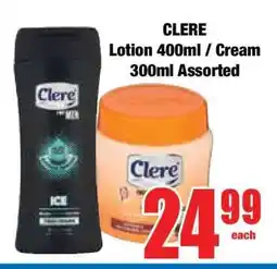 Boxer CLERE Lotion 400ml / Cream 300ml Assorted offer