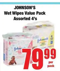 Boxer JOHNSON’S Wet Wipes Value Pack Assorted 4’s offer