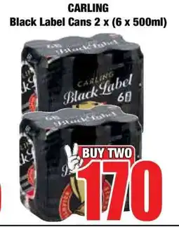 Boxer CARLING BLACK LABEL CANS 2 X (6 X 500ML) offer