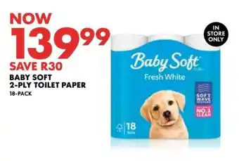 BABY SOFT 2-PLY TOILET PAPER