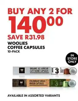 Woolworths Woolies Coffee Capsules offer