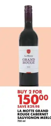 Woolworths La Motte Grand Rouge Cabernet Sauvignon Merlot offer