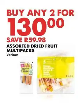 Woolworths Assorted Dried Fruit Multipacks offer