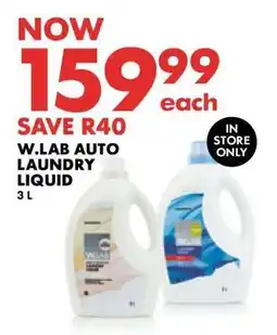 Woolworths W.LAB AUTO LAUNDRY LIQUID 3 L offer