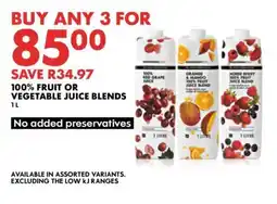 Woolworths 100% Fruit or Vegetable Juice Blends offer