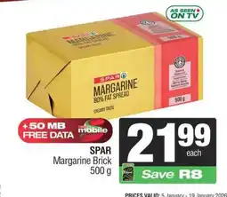 Spar SPAR Margarine Brick 500 g offer