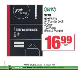 Spar SPAR goodliving A4 Counter Book offer
