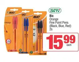 Spar Bic Orange Fine Point Pens (Black, Blue, Red) 2s offer
