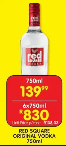 Shoprite RED SQUARE ORIGINAL VODKA 750ml offer
