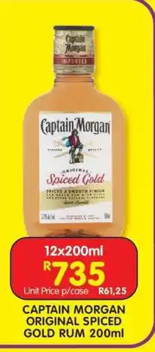 Shoprite CAPTAIN MORGAN ORIGINAL SPICED GOLD RUM 200ml offer