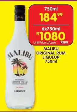 Shoprite MALIBU ORIGINAL RUM LIQUEUR 750ml offer
