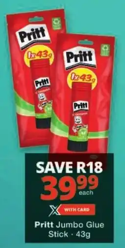 Checkers Pritt Jumbo Glue Stick offer