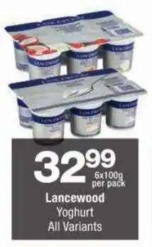 Checkers Lancewood Yoghurt All Variants offer