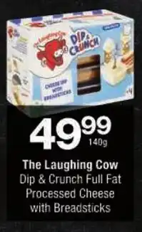 Checkers The Laughing Cow Dip & Crunch Full Fat Processed Cheese with Breadsticks offer