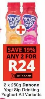 Checkers Danone Yogi Sip Drinking Yoghurt All Variants offer