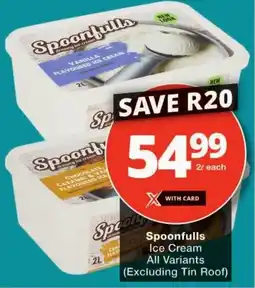 Checkers Spoonfulls Ice Cream All Variants offer