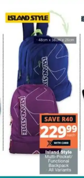 Island Style Multi-Pocket / Functional Backpack All Variants